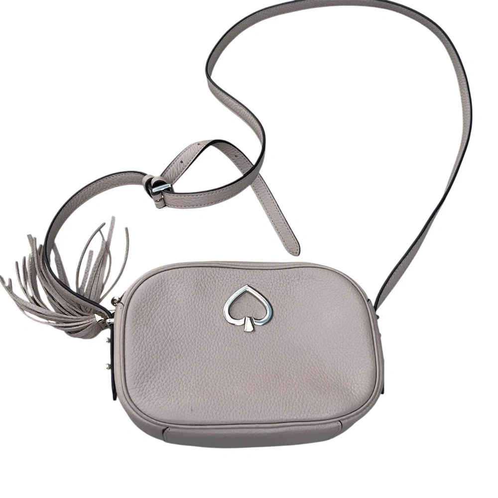 Kate Spade Kourtney Pebbled Leather Zip Around Camera Crossbody Bag